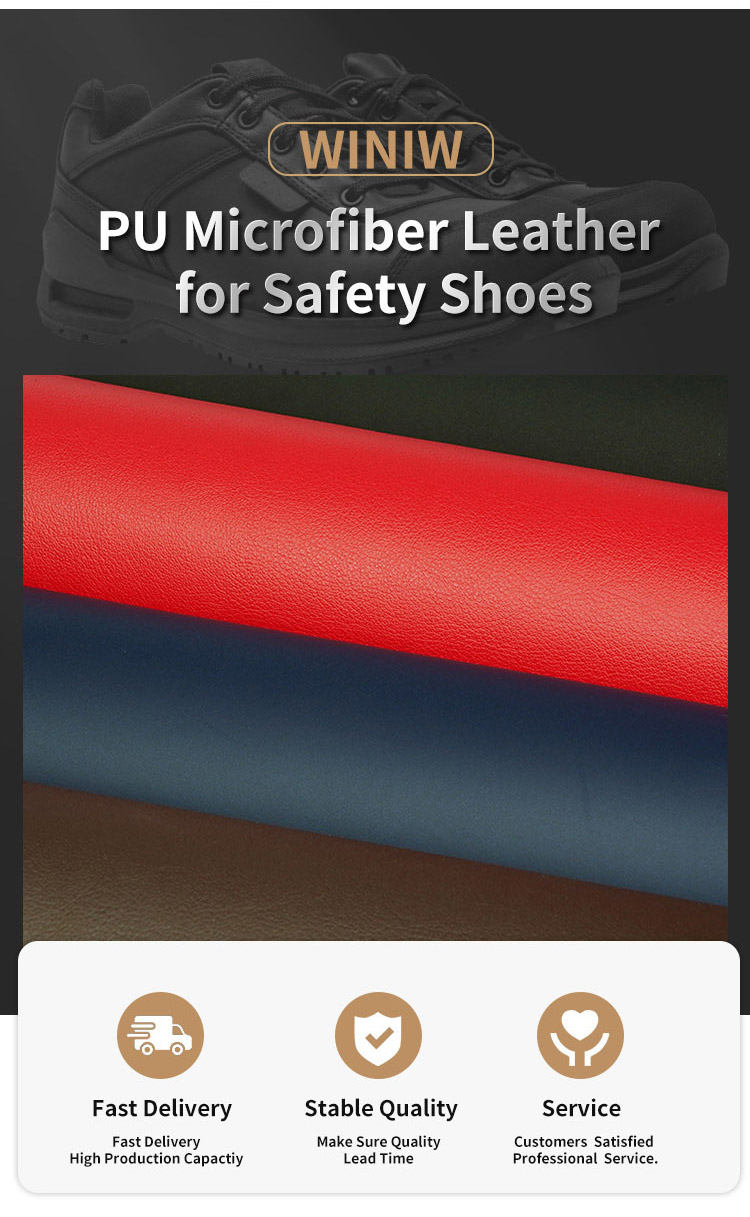 Microfiber PU Leather for Industrial Safety Shoes and Boots