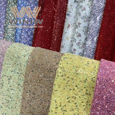Custom Pattern Glitter​ Faux Leather Material