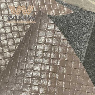Best Sell Faux Woven Pattern Microfiber Leather For Shoes Upper