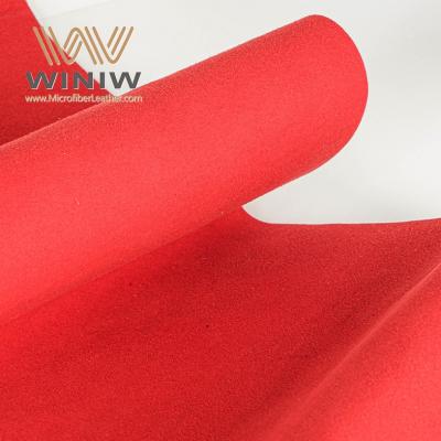 Red Micro Fiber Faux Suede Leather Material For Automotive interior